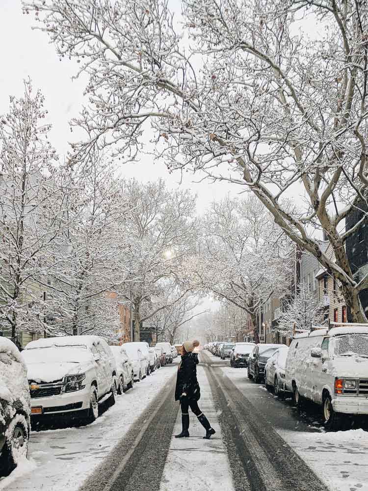 nieve en febrero en nueva york