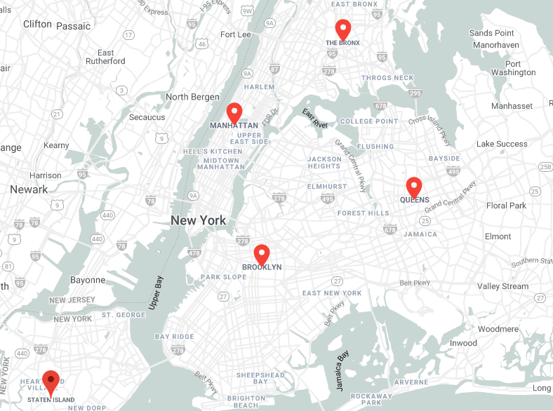 mapa de los distritos de nueva york
