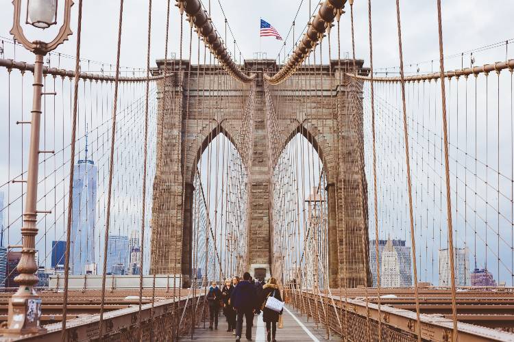 Viajar a Nueva York con adolescentes: cruzar el puente de Brooklyn