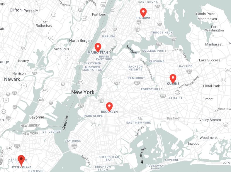 mapa distritos nueva york