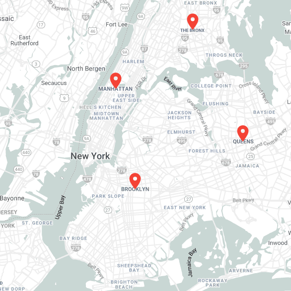 mapa de los distritos de nueva york